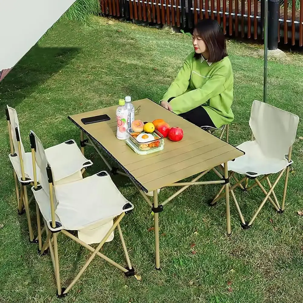 Outdoor Furniture Table And Chairs - Set Meja dan Kursi Camping 5-Piece