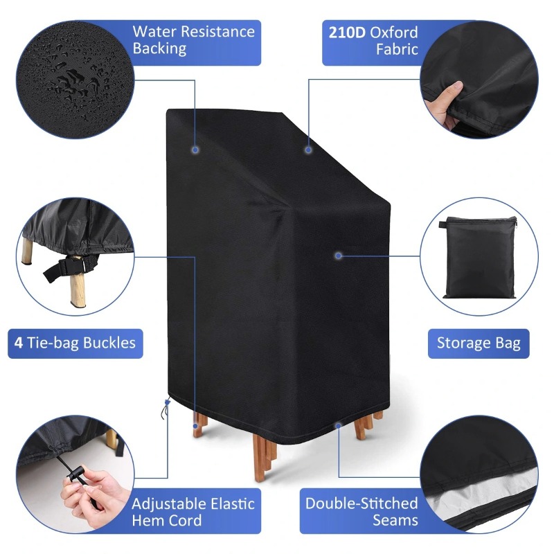 Outdoor Furniture Covers Waterproof - 1/2/PCS Penutup Kursi Tumpuk Anti Debu