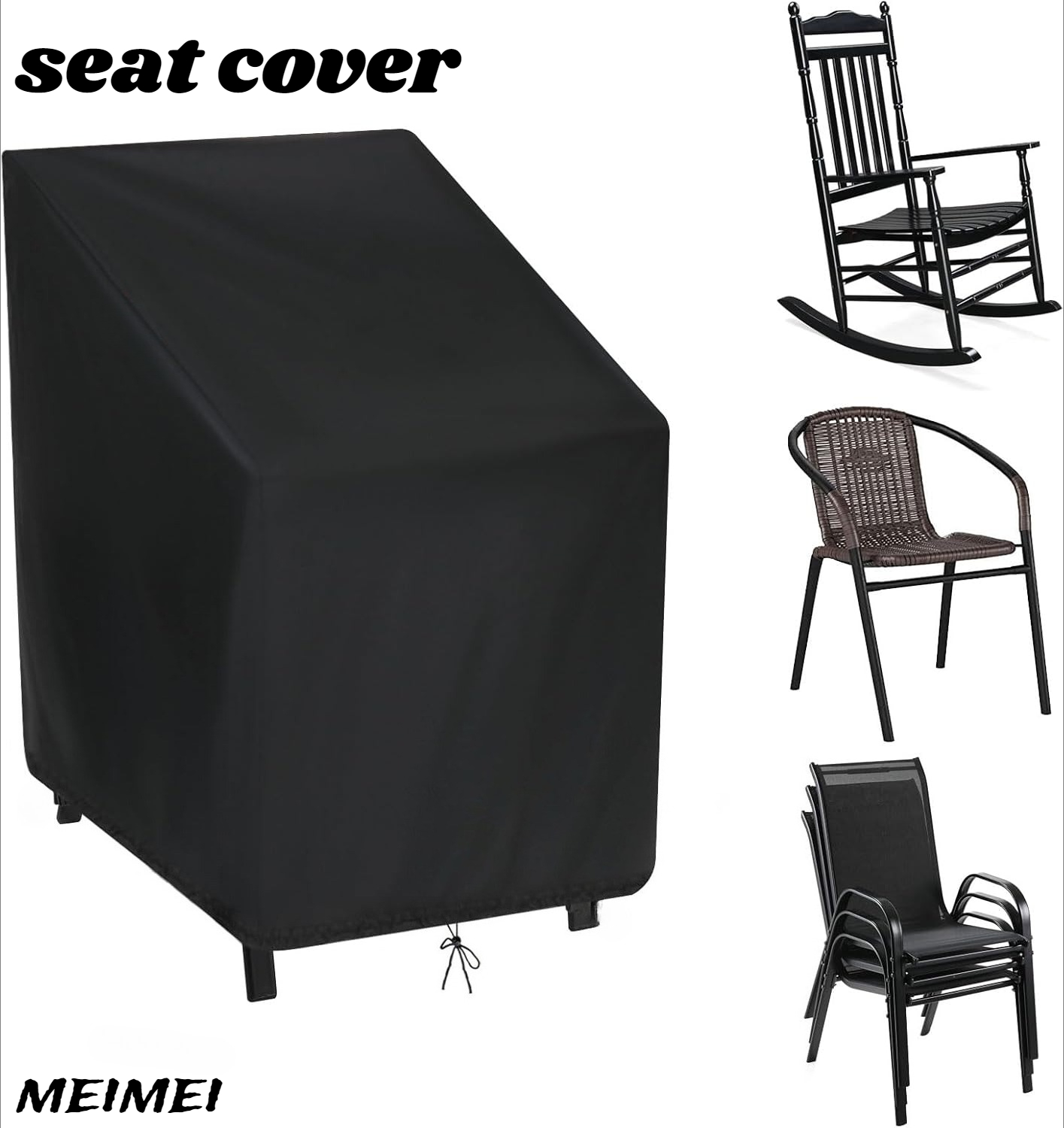 Outdoor Furniture Covers Waterproof - Tas Penyimpanan Penutup Debu Kursi Bertumpuk