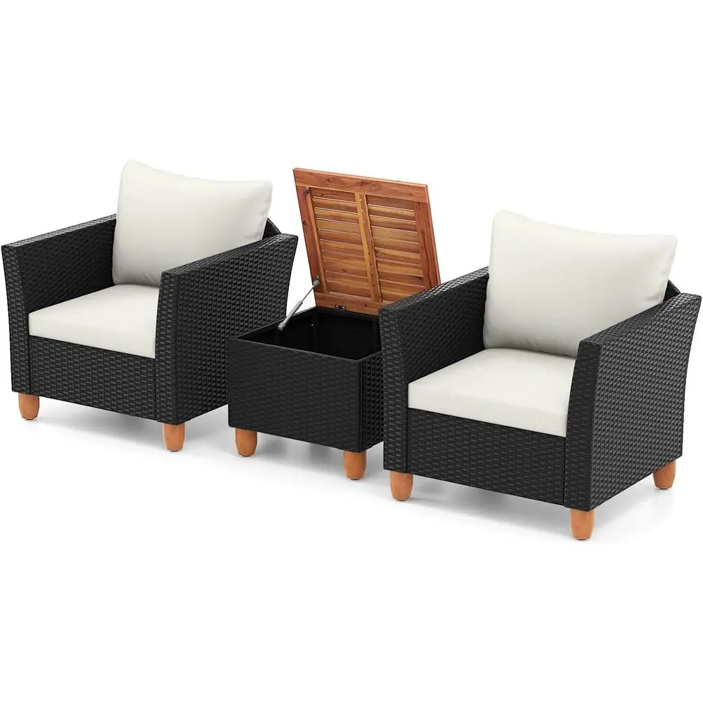 Outdoor Furniture Deals - Set Furnitur Teras Luar Ruangan 3-Potong
