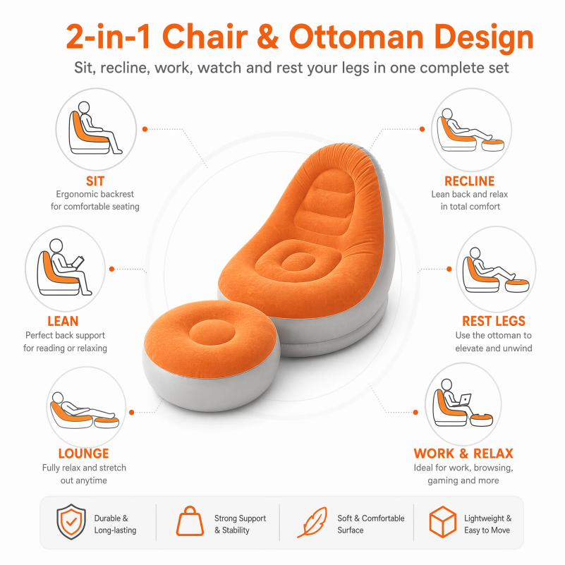 Set Sofa Santai Tiup dengan Sa - Outdoor Furniture Deals ulasan dan harga