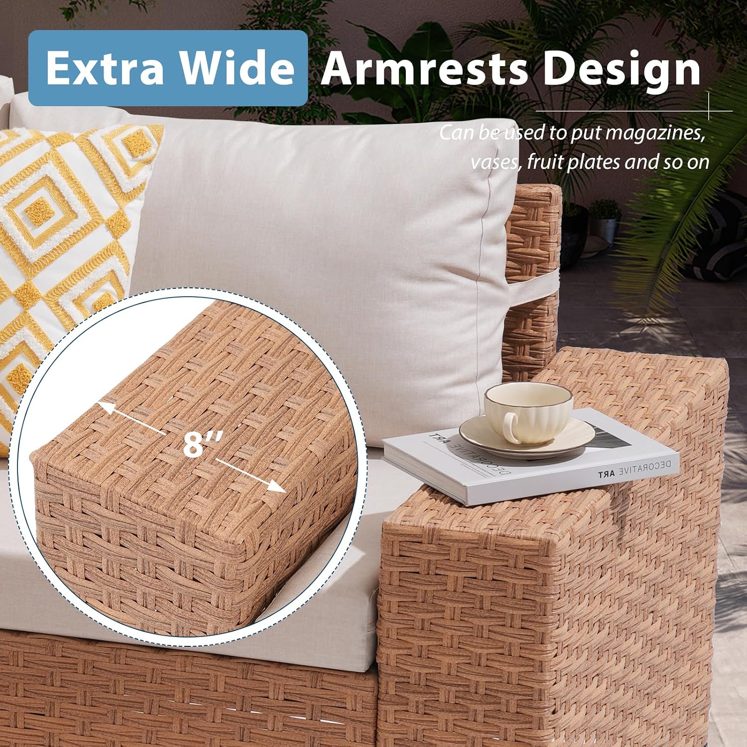6 PCS Set Furnitur Teras, Sofa - Outdoor Furniture L Shape ulasan dan harga