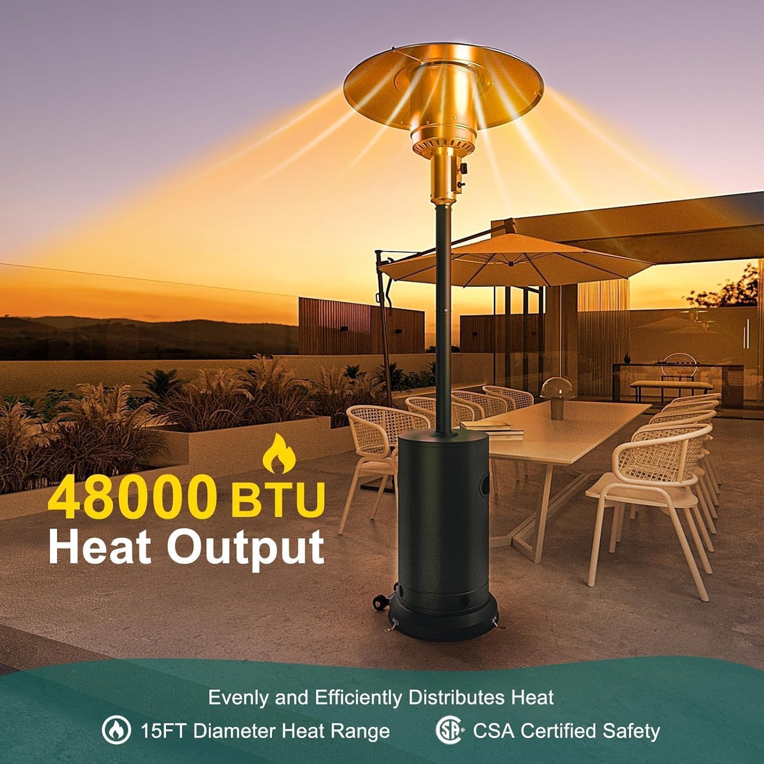 Lampu Pemanas Luar Ruangan 48. - Patio Heater Standing ulasan dan harga
