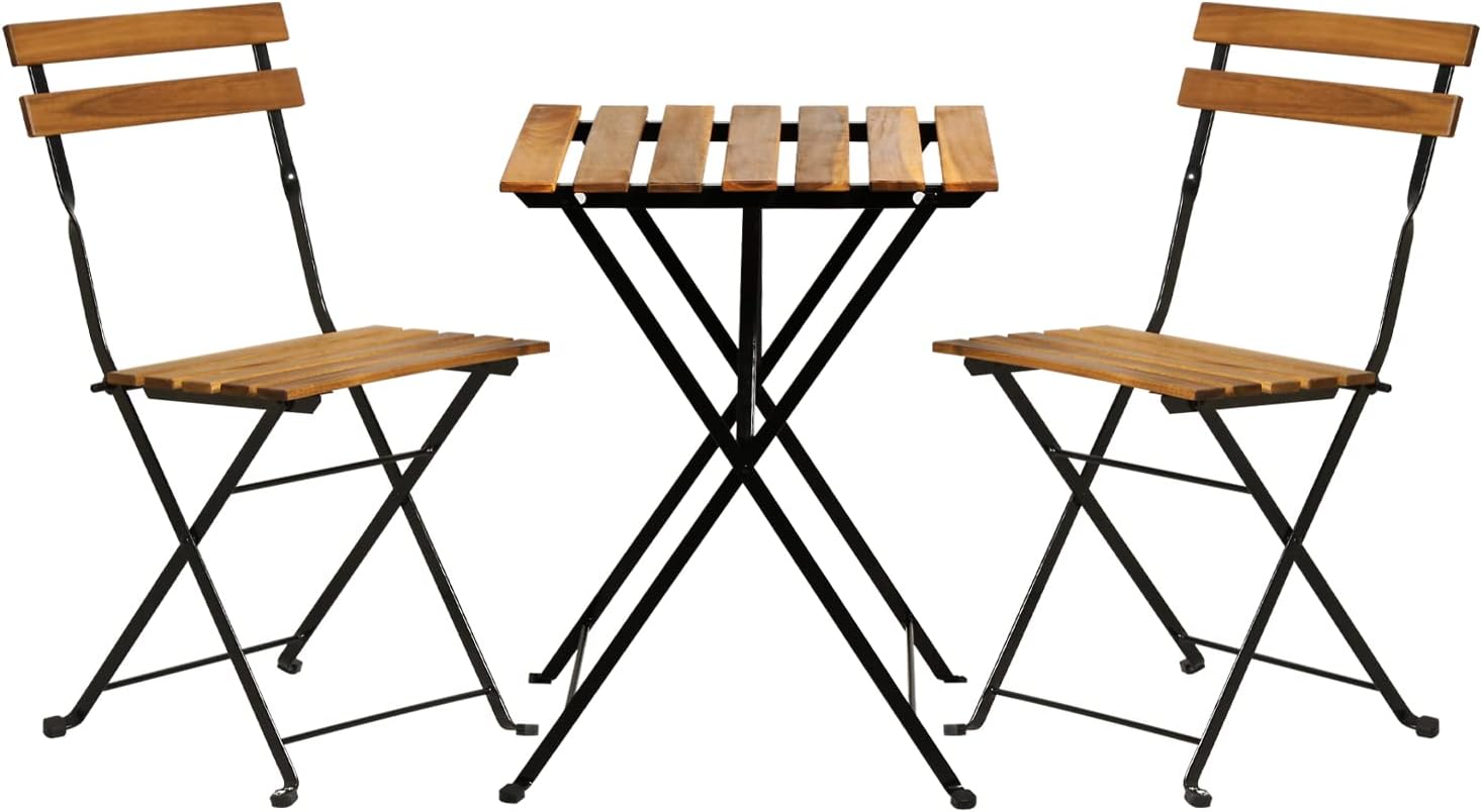 Set bistro teras lipat 3 bagia - Outdoor Furniture Table And Chairs ulasan dan harga