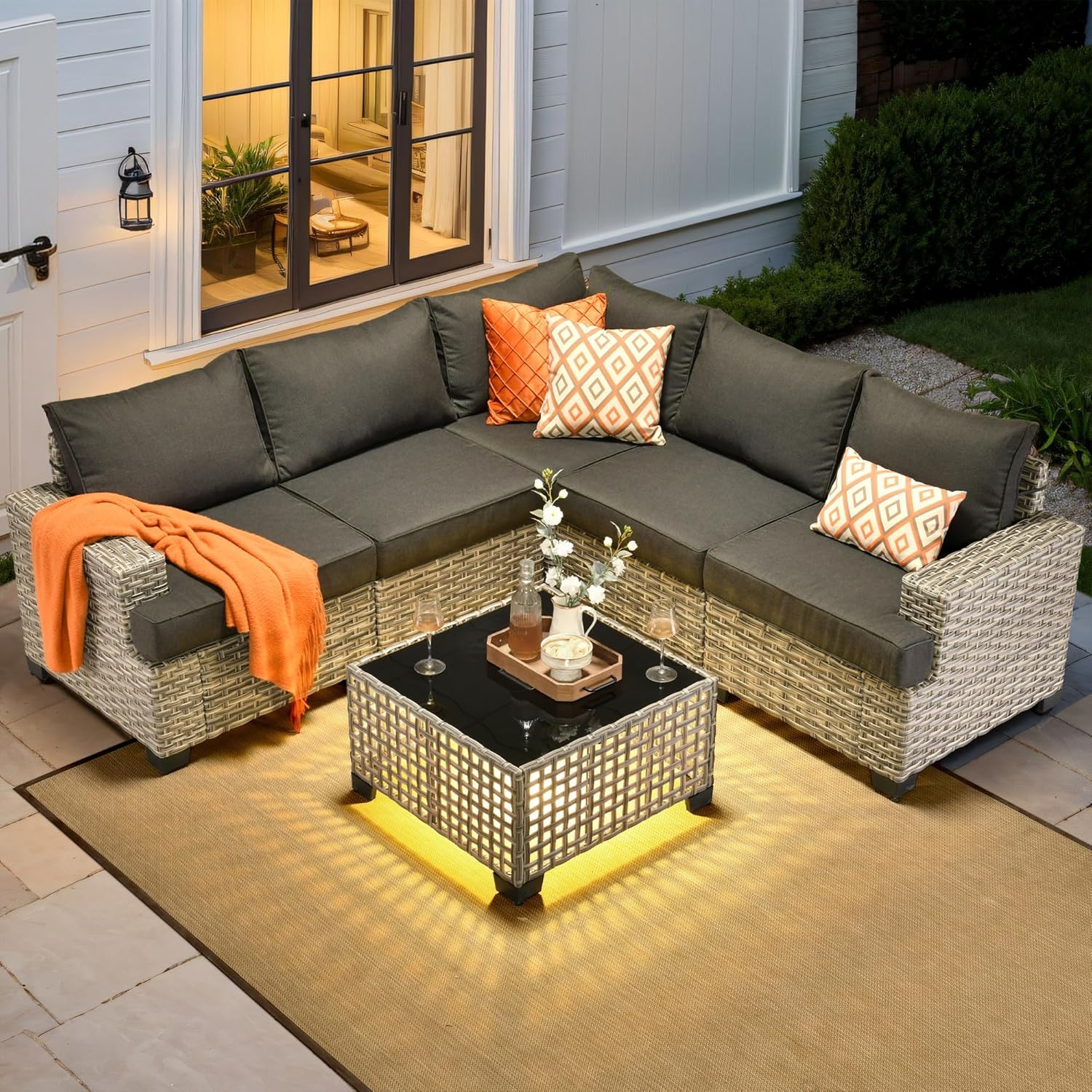 Set Furnitur Patio Luar Ruanga - Outdoor Furniture L Shape ulasan dan harga