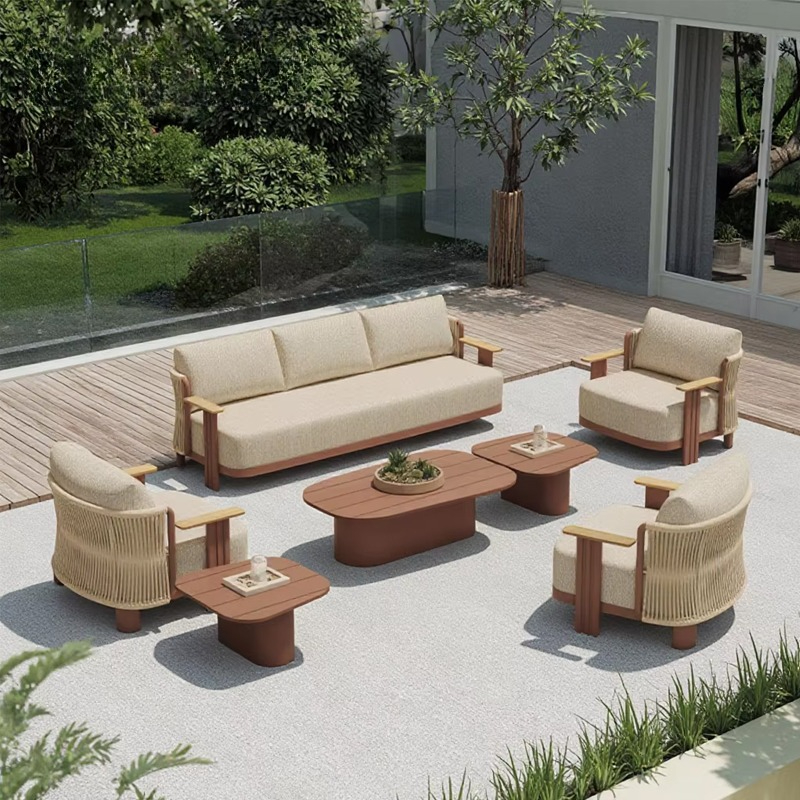 Set Sofa Luar Ruangan Villa Li - Outdoor Furniture L Shape ulasan dan harga