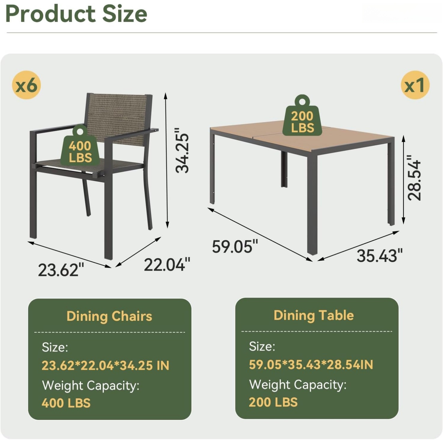 Aoxun Set Meja Makan Teras 7 B - Outdoor Furniture Deals ulasan dan harga