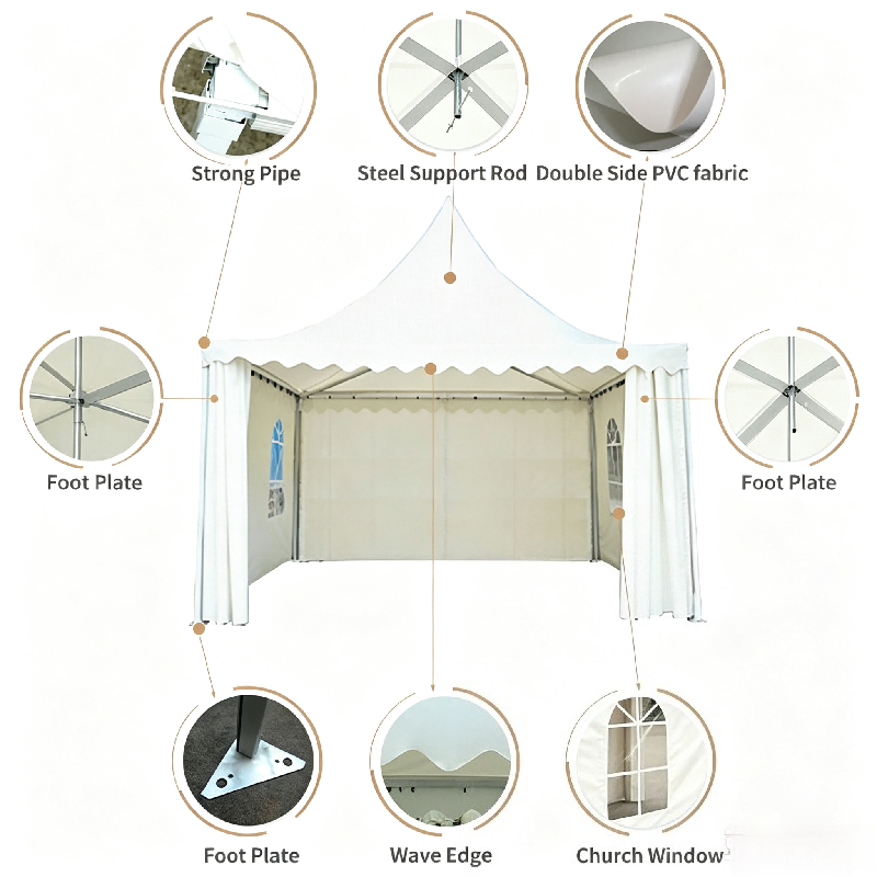 Tenda Pagoda Putih yang Dapat  - Outdoor Furniture European ulasan dan harga